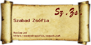 Szabad Zsófia névjegykártya